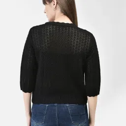 Crimsoune Club Black Self Design Sweater image 2