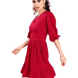 Sera Maroon A-Line Dress image 3