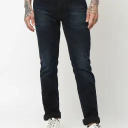 Spykar Blue Cotton Regular Fit Jeans image 1