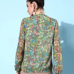 QUIERO Green Printed Top image 2