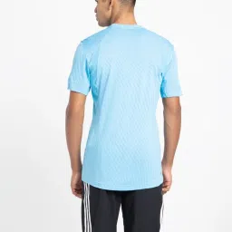 Adidas Blue Slim Fit Printed Sports T-Shirt image 2