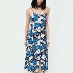 Ginger by Lifestyle Blue Printed Maxi Dress-image-2