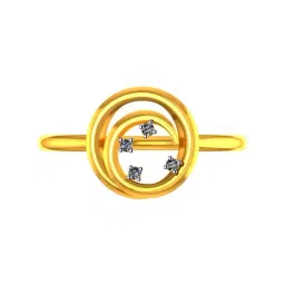 P.C. Chandra Jewellers 18k Yellow Gold Ring with A Diamond Studded Circle On Top for Women & Girls-picture-23