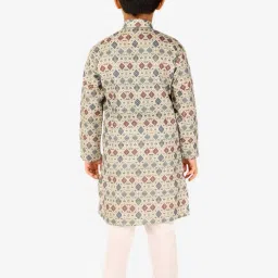 Pro-Ethic Style Developer Kids White Printed Full Sleeves Kurta with Pyjamas image 2