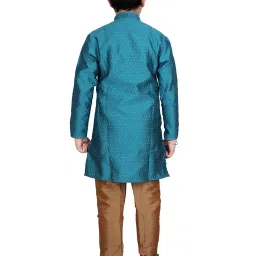 Pro-Ethic Style Developer Kids Blue & Brown Printed Full Sleeves Kurta with Pyjamas image 2