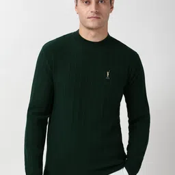 peter england casuals Peter England Self Design Textured Round Neck Pullover-picture-26