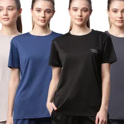 Vimal Jonney Multicolor Logo Print T-Shirt (Pack of 4) image 1