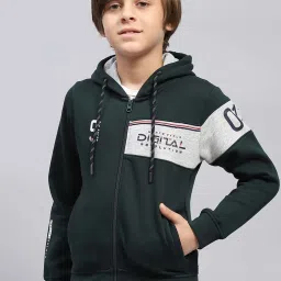 Monte Carlo Boys Green Printed Full Sleeves Sweatshirts & Hoodies image 1