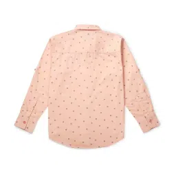 Gini & Jony Kids Peach Cotton Printed Full Sleeves Shirt image 2