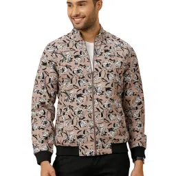 CAVALLO by Linen Club Brown Linen Regular Fit Print Jackets image 1