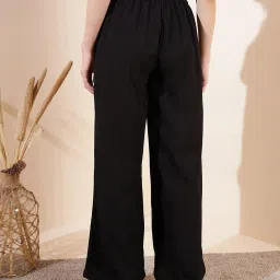 Magre Black Regular Fit Mid Rise Trousers image 2
