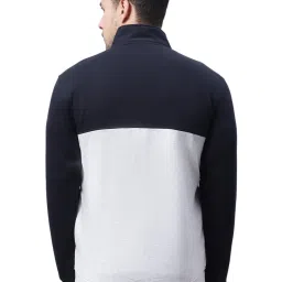 Cantabil Navy Regular Fit High Neck Printed Sweatshirt image 2