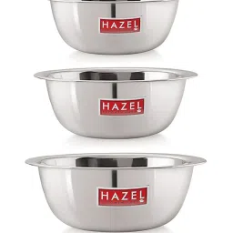 HAZEL Silver Stainless Steel Mixing Bowl - Set of 3 (1.1L) image 1