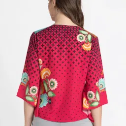 SHAYE Red Floral Print Top image 2