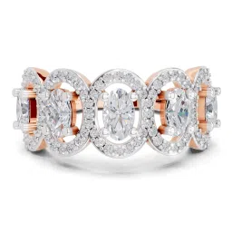 Sparkles 14k (585) Rose Gold Lab Grown Diamond 2.16 CT Eternal Ovals Promise Ring image 1