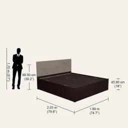 Godrej Interio Upmods Leef Engineered Wood King Box Bed - Cinnamon & Grey, Knock Down image 2