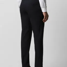 Van Heusen Black Slim Fit Checks Trousers image 2