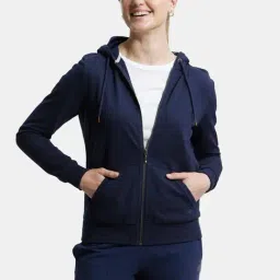 Jockey AW30 Women's Super Combed Cotton French Terry Fabric Hoodie Jacket with Side Pockets-picture-24