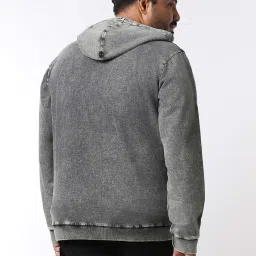 Bewakoof Grey Regular Fit Plus Size Hooded Sweatshirt image 2