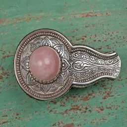 Ekaa Handicrafts Pink Metal Shivling with Rose Quartz Stone Lingam image 2