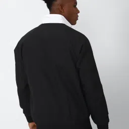 Reebok Black Slim Fit Self Pattern Sports Jacket image 2