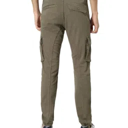 celio Celio* Olive Green Cotton Slim Fit Joggers image 2