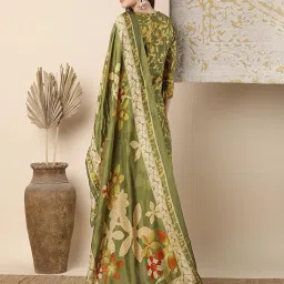 Fashor Green Straight Fit Embroidered Kurta Set image 2