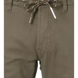 celio Celio* Olive Green Cotton Slim Fit Joggers image 4