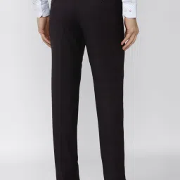 Van Heusen Black Slim Fit Self Pattern Trousers image 2