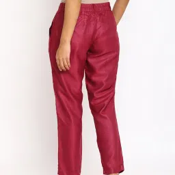 Fabindia Wine Mid Rise Pants image 2