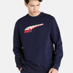 Puma Navy Cotton Regular Fit Printed Sweatshirts image 1