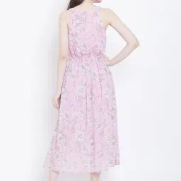 DODO & MOA Pink Printed A-Line Dress image 2