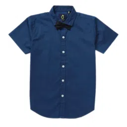Gini & Jony Boys Navy Cotton Regular Fit Shirt image 1