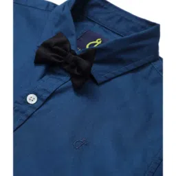 Gini & Jony Boys Navy Cotton Regular Fit Shirt image 3