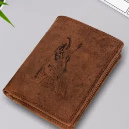 SASSORA Brown ARLO Textured Small Leather Bi-Fold Wallet image 1