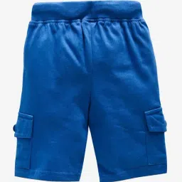 Kiddopanti Boys Royal Blue Solid Cargo Shorts image 2