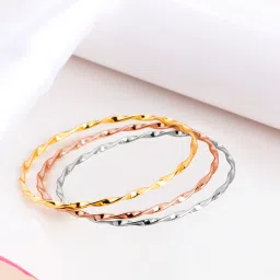 Zavya Trinity Harmony 925 Sterling Silver Abstract Combo Bangle Set image 1