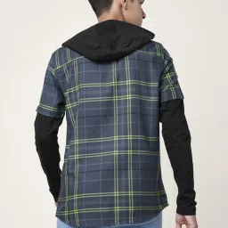 Coolsters by Pantaloons Kids Blue & Green Cotton Chequered Full Sleeves Shirt image 2