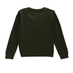 U.S. Polo Assn. Kids Olive Printed Full Sleeves Sweatshirt image 2