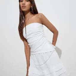 nuon women Nuon by Westside White Ruched-Detailed Tube Top-picture-37