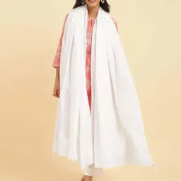 Fabindia White Cotton Embroidered Dupatta-picture-30