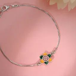 GIVA 925 Silver Floral Bracelet Rakhi-picture-36