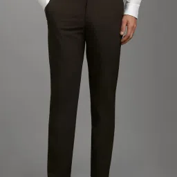 Louis Philippe Brown Slim Fit Texture Trousers image 1