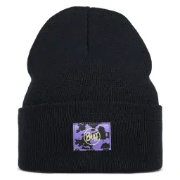 BUFF Bery Black Knitted Logo Beanie-image-70