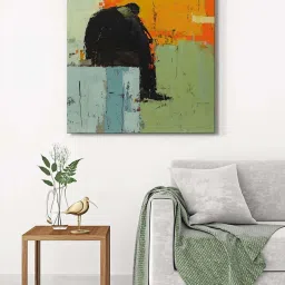 999Store Multicolor Canvas Pensive Figure Wrapped Painting image 1