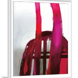 ARTE'VENUE Vivid Fuchsia Pink & Grey Paper Wall Arts - Set of 2 (13 X 16 inch Each) image 3