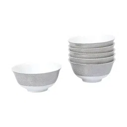 Home4U White & Silver Bone China Platina Small Serve Bowl (250 ML) - Set of 1 image 3