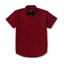 Gini & Jony Kids Red Cotton Regular Fit Shirt image 1