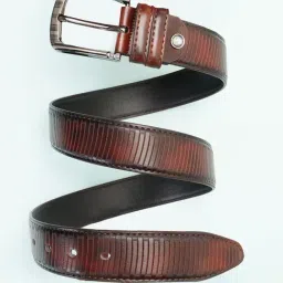 ZEVORA Brown Textured Leather Casual Belt-picture-35