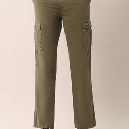 U.S. Polo Assn. Denim Co. Men Self Design Classic Straight Fit Mid-Rise Cargos Trousers-picture-30